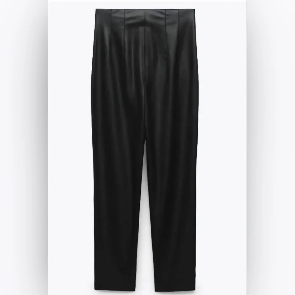 NWT Zara High-Rise Faux Leather Pants - Black - Size L - Picture 5 of 8